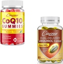 Ubiquinol CoQ10 600 MG 60 Softgels Bundle ar CoQ10 Gummies 400 MG 60 Skaits
