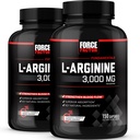 Force Factor L-Arginine, 2-Pack, Nitric Oxide Supplement with BioPerine to Help Build Muscle & Support Stronger Blood Flow, Circulation, Nutrient Delivery, & Pumps, L-Arginine 3000mg, 300 Capsules