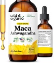 Maca Ashwagandha deixa caure per homes i dones peruana Maca Root i Ashwaganha Tint per a suport global - Vegan, Sugar i Alcohol-Free Extra suplementari - 2 fl oz