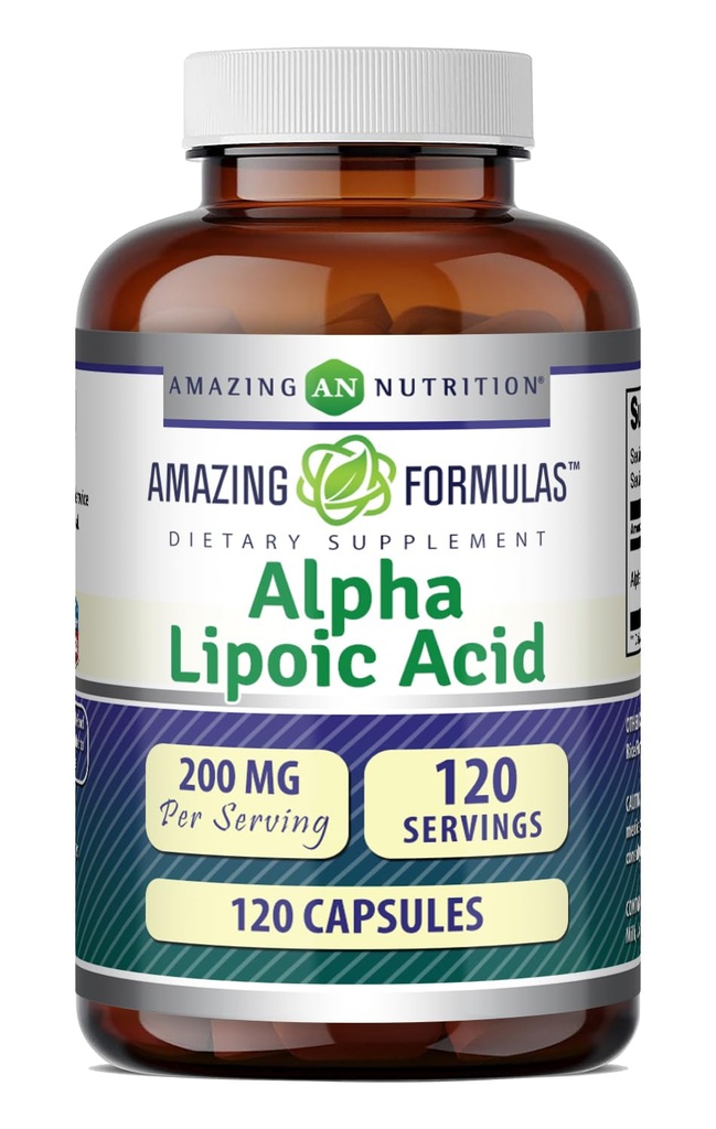 Amazing Formulas Alpha Lipoic Acid | 200 Mg Amino Acid Supplement | Capsules | Non-GMO | Gluten-Free | Made in USA (1 Pack | 120 Count)
