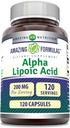 神奇的Alpha Lipoic Acid → 200 Mg 氨基酸补充 → Capsules → Non-GMO → Gluten - Free → → 美国制造(1 Pack → 120 Counter)