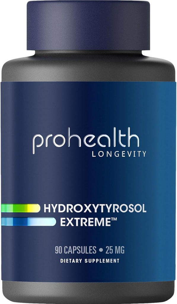 ProHealth Hydroxytyrosol Extreme - Hydroxytyrosol Supplement, Olive Leaf Extract (Olive Leaf Extract Organic) (90 вегетарианских капсул) Gluten Free, Soy Free.