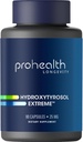 ProHealth Hydroxytyrosol Extreme - Supplément Hydroxytyrosol, Extrait de feuille d'olive (extrait de feuille d'olive biologique) (90 capsules végétariennes) Sans gluten, sans soja.