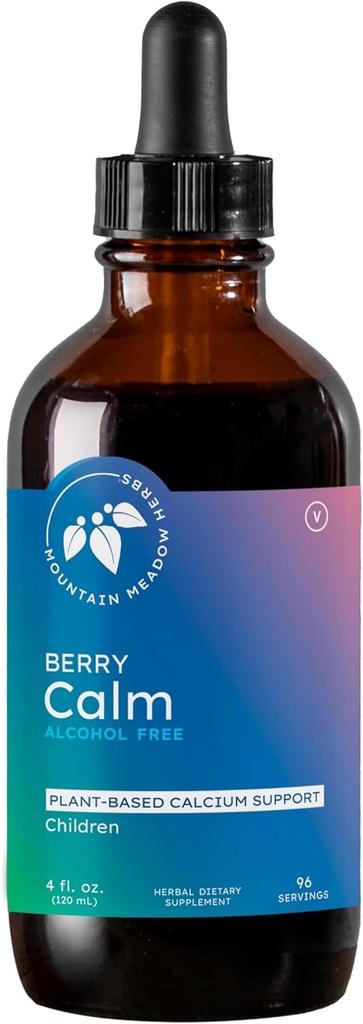 Mountain Herbs Berry Calma per a nens Manveen Hebalci suplementari pels forts Ossos, Teet, Focus i relaxació, gran fórmula de les Tàtzing, 4 oz
