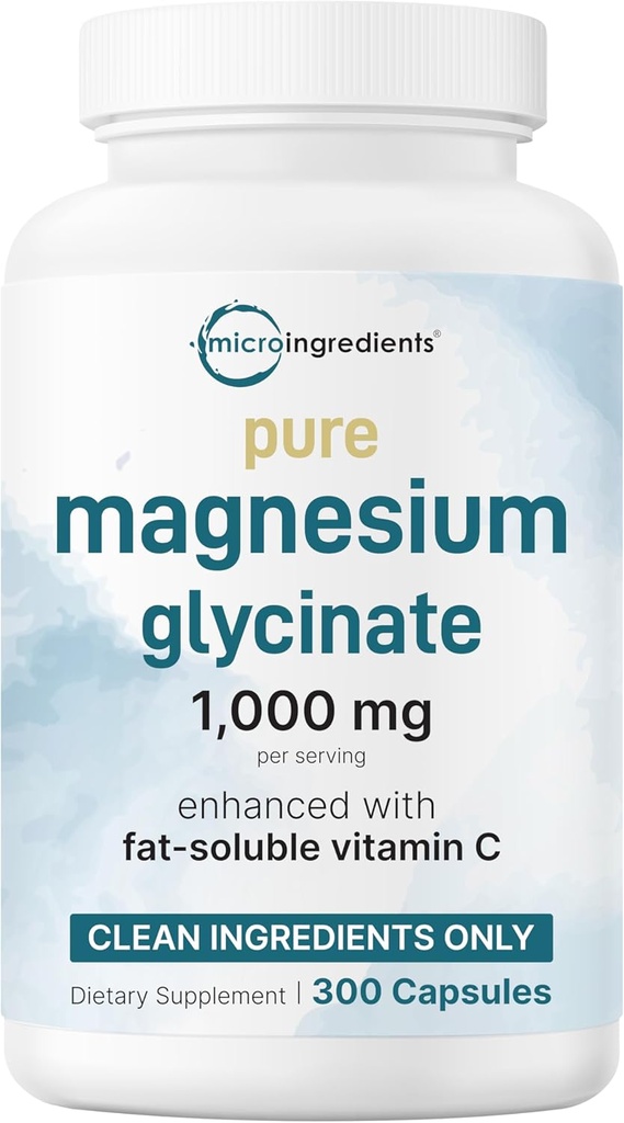 Glicinat de magneziu pur 1000 mg, 300 capsule 