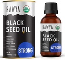 RAWYA Black Seed Oil - Extra Strong Taste, High TQ, Cold Press, Glass Bottle, Nigella Sativa Oil, Great for Skin & Hair Care, Black Cumin Seed, Kalonji, 100% Sertifikasi Organik - 3.4 Fl Oz,