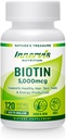 Yüksək Potency Biotin 5000mcg - Saç, Cilt və Nail Sağlamlıq, 120 Veggie Capsules