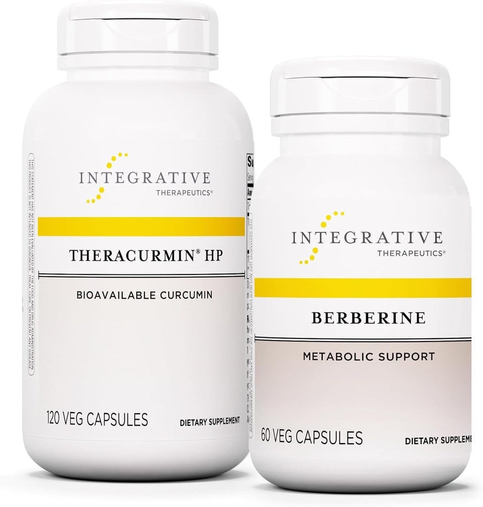 Integrative Therapeutics Bundle עם Berberine, 60 קפסולות & Theracurmin HP, 120 קפסולות - Berberine for Metabolic Support - Theracurmin That's 27x More Bioavailable *