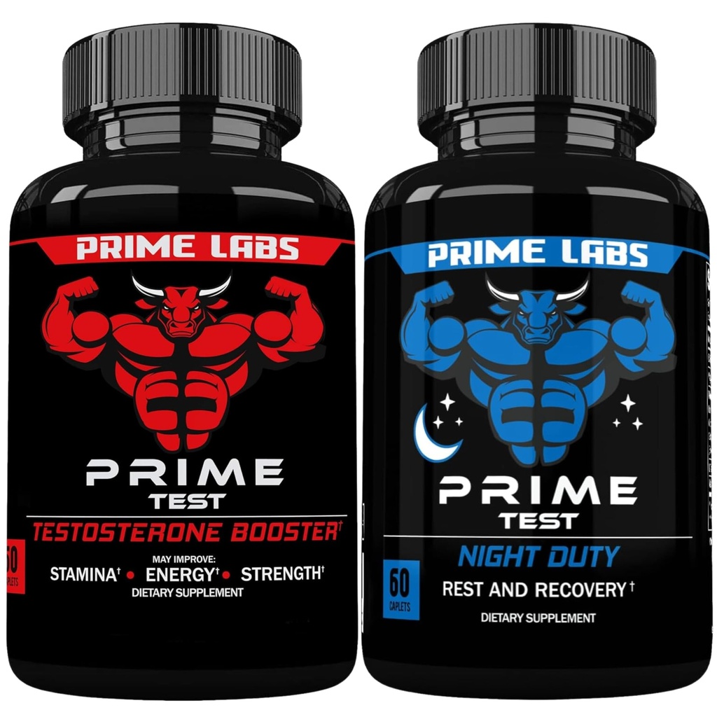 Prime Labs Prime Test Testosterone Booster + Night Duty Sleep Supplement