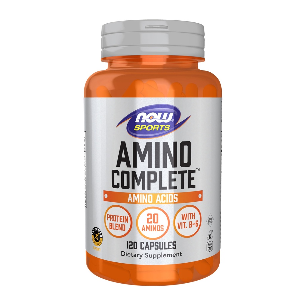 Now Sports Nutrition, Amino Complete, Protein Blend with 20 Aminos and B-6, 120 Veg Capsules