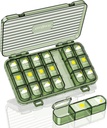 Haftalık Pill Organizer,3 Zaman Bir Gün, Büyük Seyahat 7 Günü Pill Box ile Ayrı Konteyner, Günlük Portatif Moisture-Proof Pill İlaçlar, Vitaminler, Fish Oil ve Supplements