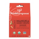 Wedderspoon Organic Manuka Honey Drops, Ginger &amp; Echinacea, 20 Cuenta (Pack of 1) ← Genuine New Zealand Honey ← Perfect Remedy For Dry Throats
