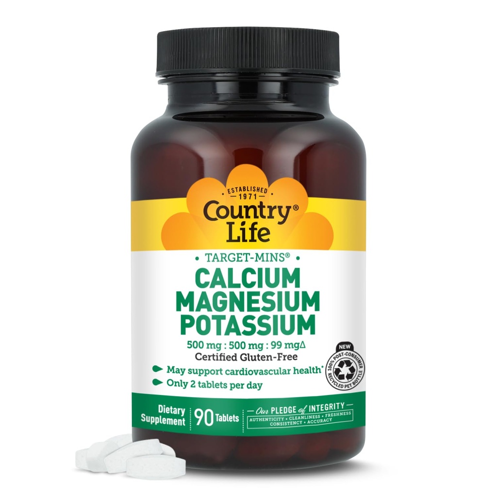 Country Life Calcium Magnesium Potassium, 90 CT