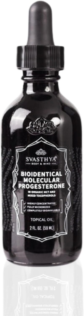 Svasthya Body & Mind Molecular Progesterone Šķidrums - Hormonālais Balansēšanas eļļa, Menopauze Relief, visi dabas Atvasināti no Meksikas Yam - 5.5% Progesterone sievietēm E vitamīns E eļļa - 2 Fl Oz