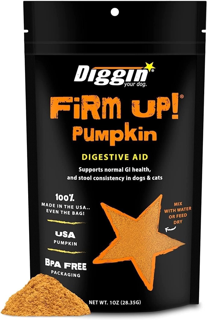 Diggin 'câinele tău, firm Up Original Pumpkin Super Dog & Cat Supplement, 1 Once