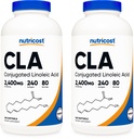 Nutricost CLA (Conjugated Linoleic Acid) 2,400mg, 240 Softgels - Gluten Free, Non-GMO, 800mg Per Softgel (2 Bottles)