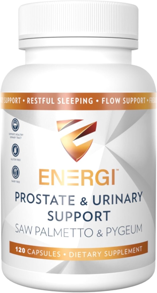Suport de stat ENERGI cu Saw Palmetto pentru bărbaţi şi femei, 200mg Saw Palmetto, 100mg Pygeum Supliment, Seminte de dovleac, Suplimente de sănătate prostate, 120 Capsule