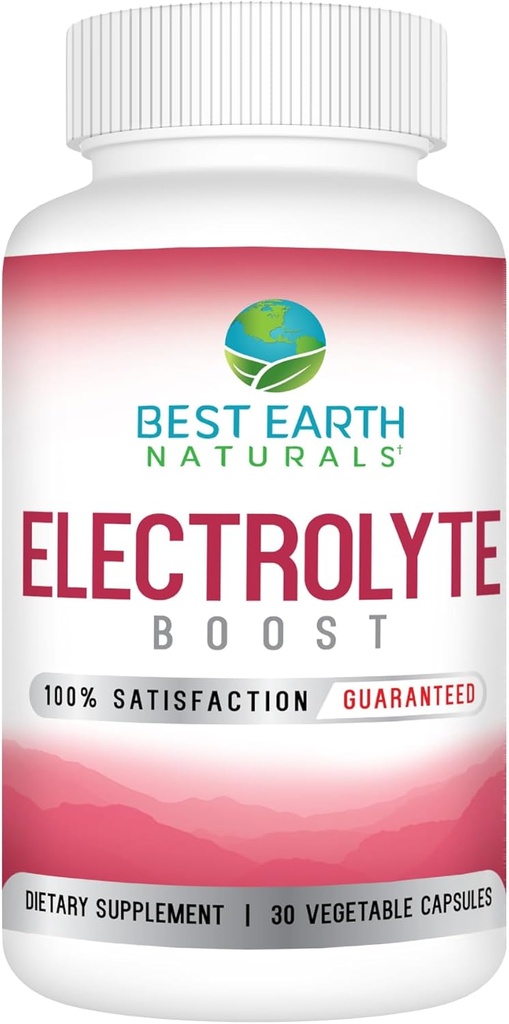 Bästa Earth Naturals Electrolyte Support Supplement - Stöd Electrolyte Balance med vitamin D, Calcium, Magnesium, Natrium, Kalium, Boron och Mer - 30 ct. Capsules