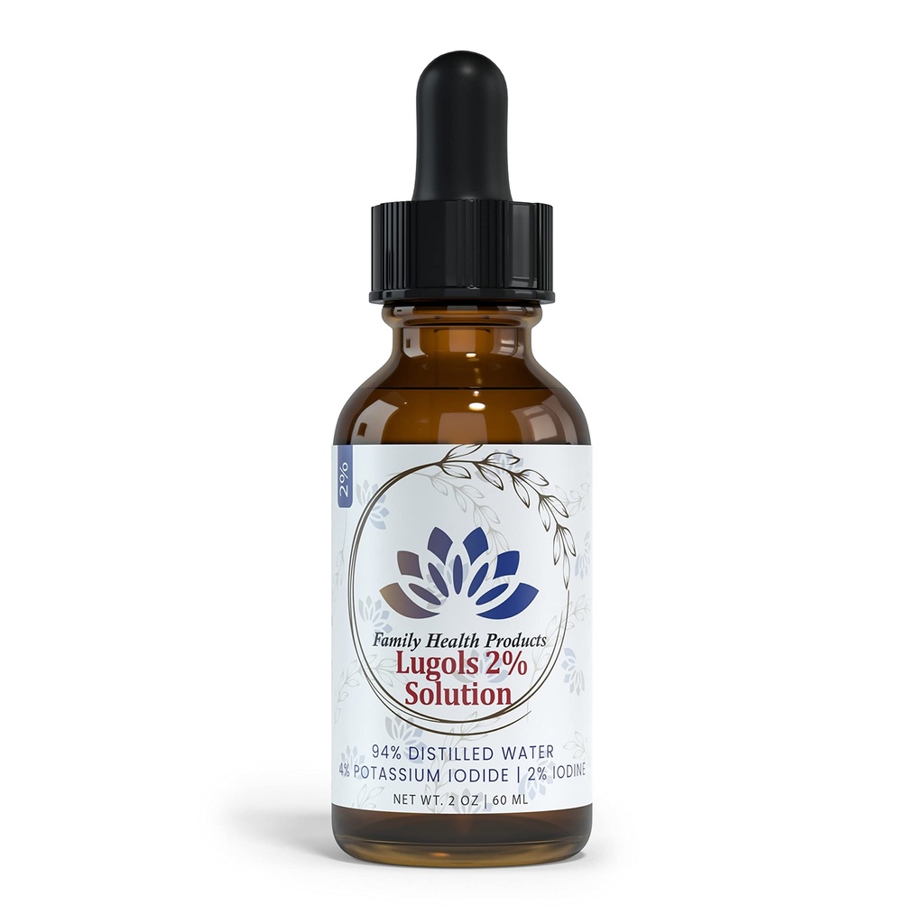 Family Health Products-Lugols Iodine Solution 2% Iodine Drops Potassium Iodide Solution 2% Liquid Drops, Red, Pack of 1