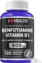 Benfotiamina 600mg Plus 20mg Vitamina B1 120 Cápsulas Veggie Feitos nos EUA 3o Partido Testado Gordura Solúvel Essencial Vitamina B1 Thiamine Supplement