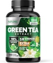 Nature Green Tea Extract 1000mg - High Potency Supplement 98% Polyphenols, 75% Catechins eta % 45 EGCG - Energia Naturalaren euskarria - Ez-GMO - 120 kapsulak