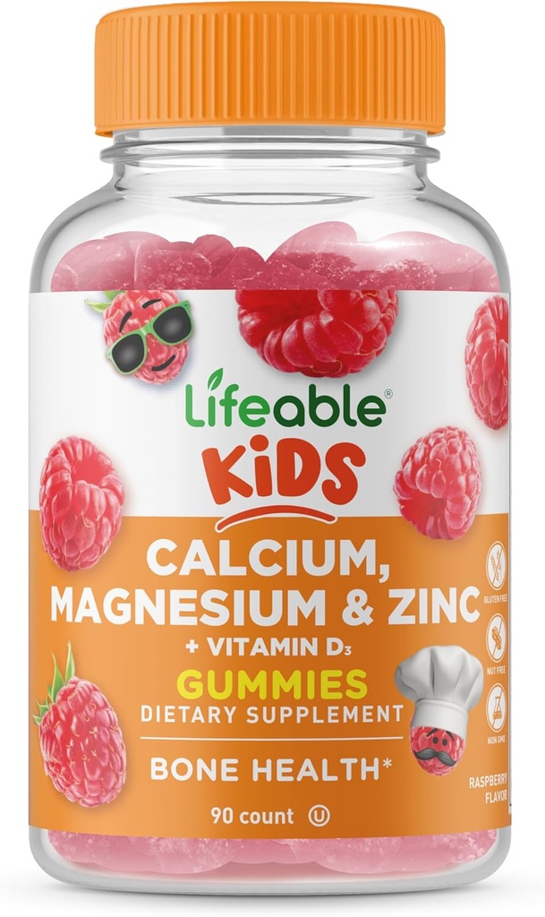 Gyvybingi vaikai Kalcis Magnis Cinkas Gummies ® 124; Kalcis su vitaminu D3 ® 124; Didžiosios degustacijos kalcio papildai vaikams ® 124; Kalcio gummies Kaulų sveikatos ® 124; 90 Gummies
