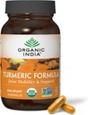 ORGANIC INDA Turmeric Curcumin với Black Pepper - Plugency and Curcumin chasules, Turmeric Capsulesules, Hỗ trợ Hệ thống hỗn hợp & Immune, Whole Root, Trikatu - 90 Capsules