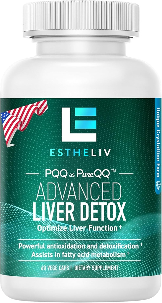 Liver Cleanse Detox & Repair PQQ + Inositol Formula, Update V2.0 (Non Milk Thistle Extract), untuk Liver Health and Liver Detox, Renew Liver Support