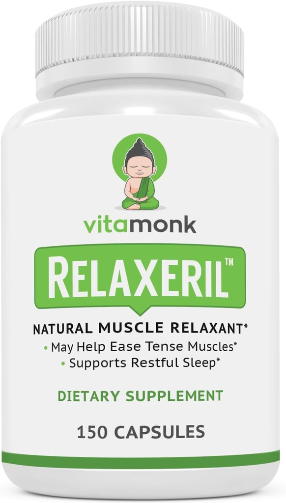 VitaMonk RelaxeliTM All-Natl Muscle Relaxer - Muscle Relaxer suplementari - Una fórmula completa de Muscle relaxant