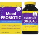 InnovixLabs Mood Probiotic & Triple Omega Bundle Mood Probiotic (60 Capsules) Triple Strength Omega-3 Fish Oil (200 Softgel). Supports Brain, Joints and Immune Health*