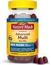 Nature faite de multivitamines avancées pour lui avec du Citrate de magnésium, du calcium et toutes les vitamines 8 B, multivitamine pour les hommes, 90 Gummies, 30 jours d'approvisionnement