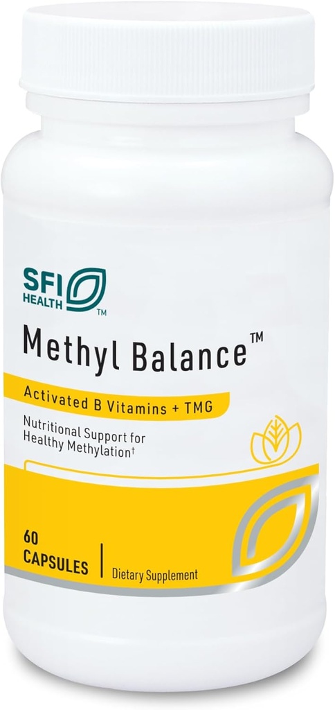Klaire Labs SFI Health Methyl Balance - Geactiveerde Vitamine B + Trimethyglycine Supplement - Metafolin Methyl Folate, Betaine TMG, Vitamine B2, B6 & 12 - Ondersteuning gezonde energieniveaus (60 capsules)