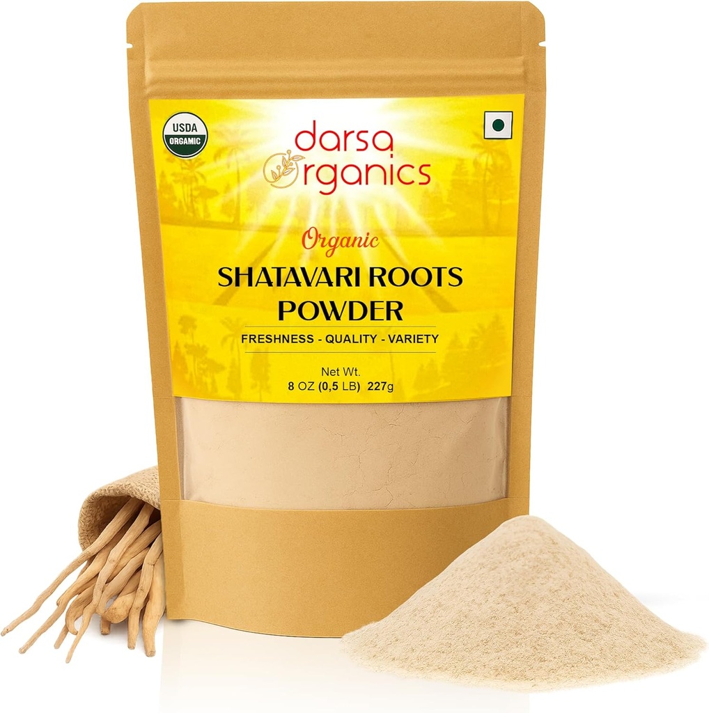 Shatavari Powder 8 oz, USDA Organic Certified Peach Racemosus, Ayurvedic Herb for Women