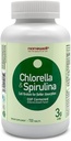 NANOWELL Chlorella & Spirulina 720 Tablets - Chlorella, Spirulina, Antioksidlər, Vitaminlər, Proteinlər, Qadın Cell Wall (720 Count)