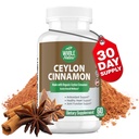 Cinnamon Capsules 1200mg. Organic Ceylon Cinnamon Supplement, Cinnamon Pills Support Heart, Brain, Bone, Joint, Metabolism. True Cinnamon Powder, Non-GMO, Gluten Free, Vegan 60 ct (1)