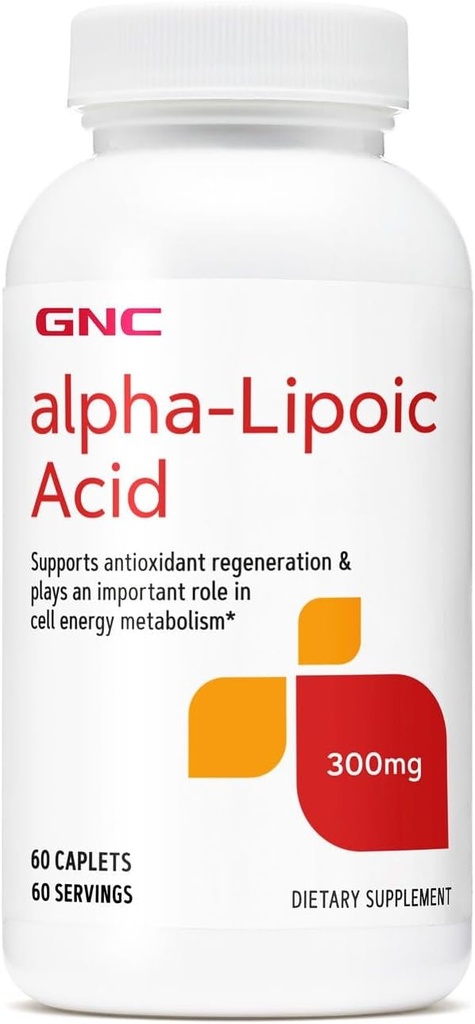 GNC Alpha-Lipoic Acid 300mg, Plays an Important Role in Cell Energy Metabolism, 60 count