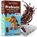 YumVs Probiotics for Kids with Prebiotic Fiber Sugar Free Chocolate Chewable Supplements - Dietary Supplement Chewables for Digestive Health - Toddlers, Kids & Teens 60 Count