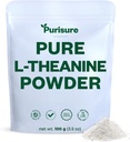 Purisure L-Theanine Powder, 100 g, Pure L Theanine Powder que promueve la relajación y el foco, Suplemento para la función cognitiva, No Fillers, No GMO, 1000 Servimientos