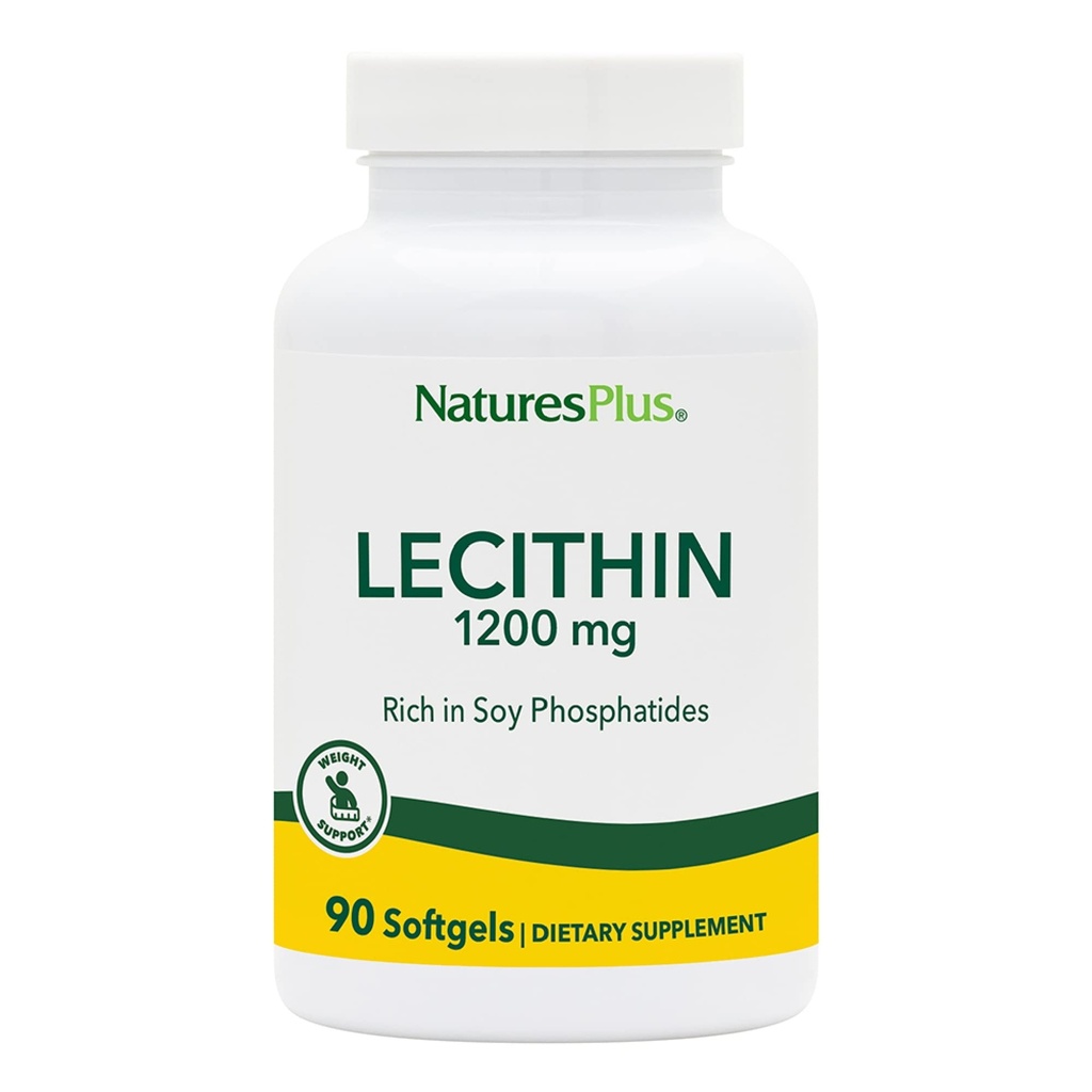 NaturesPlus Lecithin 1200 mg - 90 Softgels - Rich in Soy Phosphatides - Gluten Free - 90 Servings