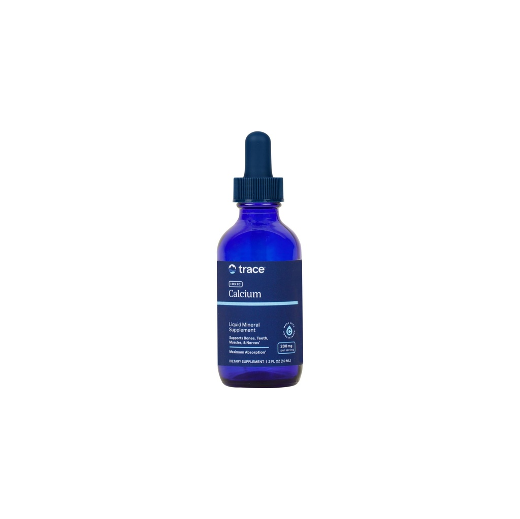 Trace Minerals Ionic Calcium - Liquid Ionic Calcium for Strong Bones - Healthy Nerves, Teeth & Muscle Function - Mineral Supplement - Vegan & Gluten-Free - 2 fl oz (48 Servings)