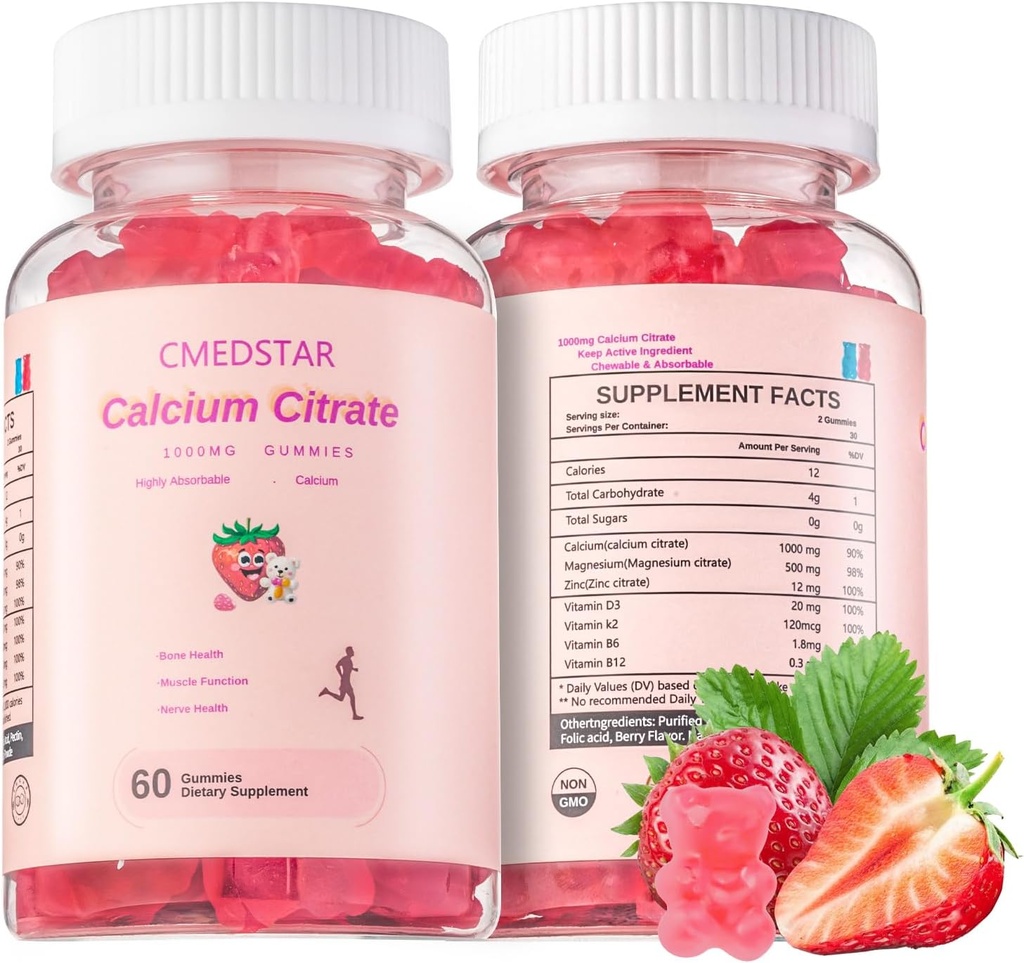 Chewable Citium Cittember gammies 1000mg with eptegraphy D3 & K2, B6 & B12, Magneium, Zync for Bobs, Bybs & Commits, immunity & Mememory, Ssugar-free, Gluten Free, Grobergriary, Starberry, 60 Count.
