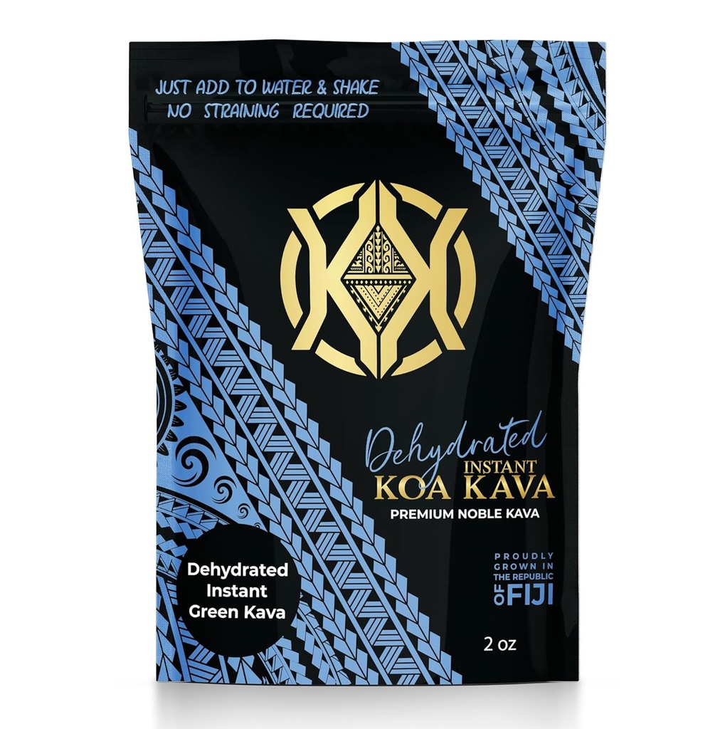 Koa Kava dehydratovaný Instant Kava - 100% dehydratovaný Instant Green Fijian Kava kořenový prášek, 2 oz (56g)