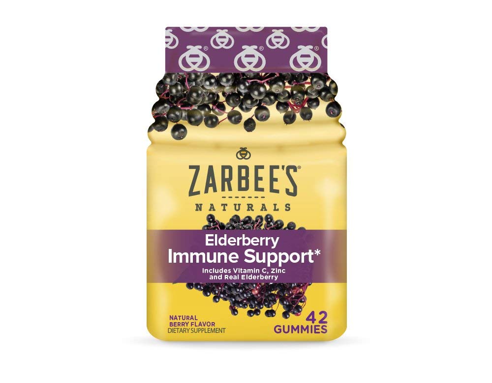 Zarbee's Adult Elderberry Immune Support Gummies, Berry 42ct