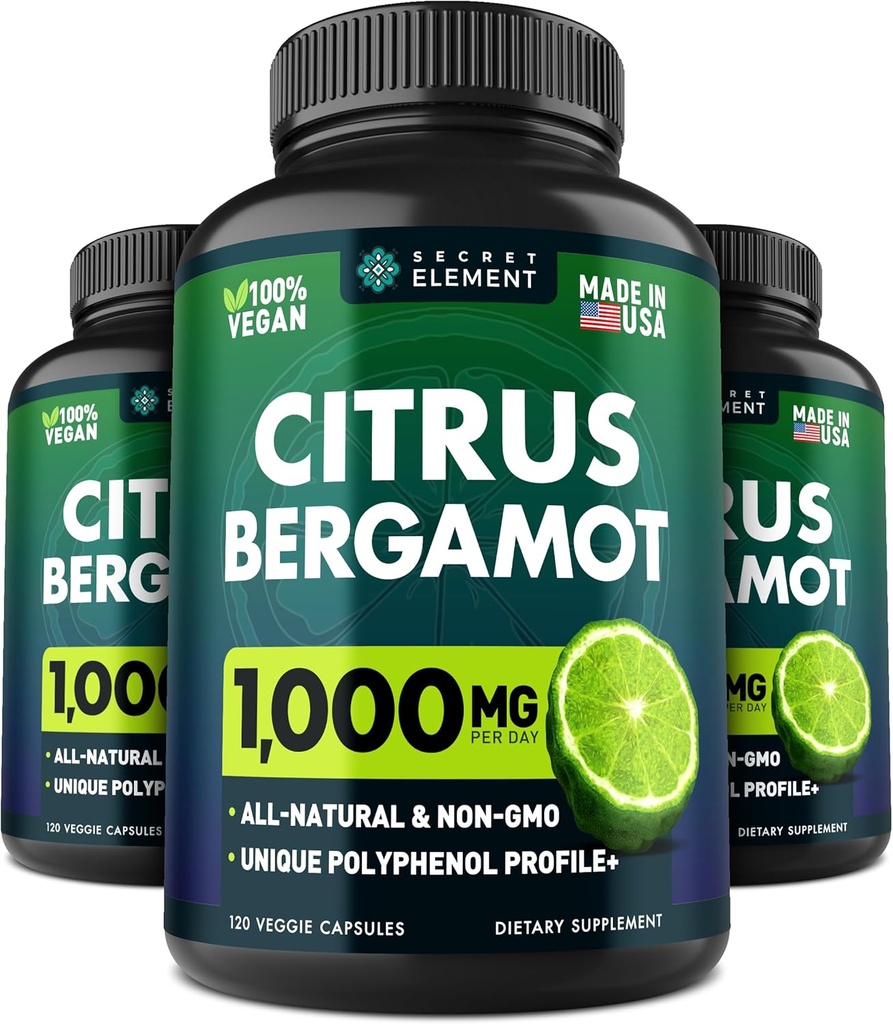 3 Pack Citrus Bergamot Expamot 1000mg, Phụ cho Tim, Hỗ trợ Hệ thống Immune, và Healthy Aging - thuần khiết 360 đại bàng Vega