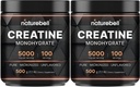 NatureBell 2 Pack Instant Creatine Monohydrate Powder 500g, 5,000mg Per Serving | Micronized, Pure, & Unflavored | Pre-Workout | Keto, Vegan, Filler-Free | 200 Servings (2.2 lb)