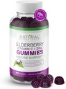 Natural BioScience Sambucus gume de soc cu vitamina C & Zinc, Suport imunitar pentru adulți și copii, Zilnic Antioxidant & Wellness Boost, 180 Vegan, Gluten-Free, Chembable Elderberry Gummies