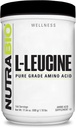 NutraBio 100% Pure L-Leucine - Muscle Recovery and Support - Naturally Fermented Free Form Amino Acid - Vegan, Non-GMO, Gluten Free - (500 Gram)