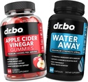 DR. BO ACV Gummies & Water Away 알약 - 1000MG Apple Cider Vinegar Gummies & Water Retention Digestion, Gut Health, Stomach Bloating & Leg Swelling을위한 Diuretics