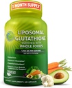 Liposomski glutation 500mg - Aktivna oblika L Glutation (zmanjšano) za maksimalno absorpcijo - izdelan z organskimi celimi živili - Master Antioksidant & Razstrupljevalec - Imunsko-kardiovaskularna podpora - 60 Štetje