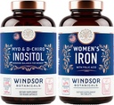 Inositolo e tavolotti di ferro da donna Fertilità e sostegno alla gravidanza Bundle di Windsor Botanicals